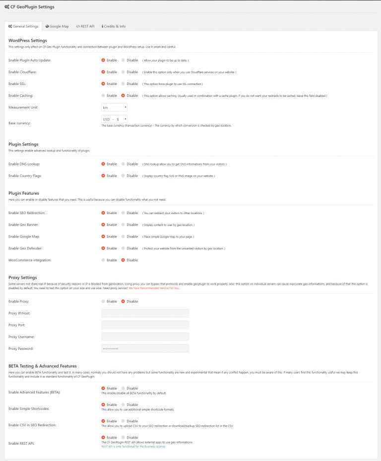 Geo Controller Settings - Geo Controller