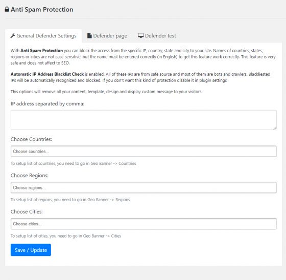 Spam R2 Controler Enable Spam Protection - Geo Controller